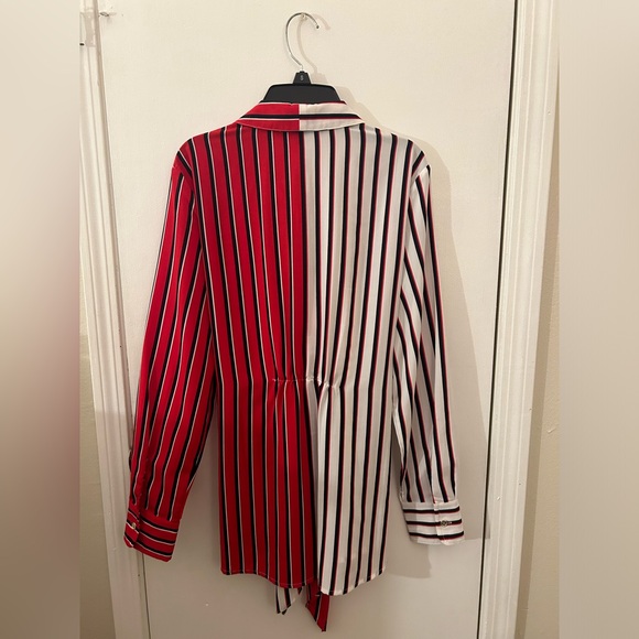 Tommy Hilfiger Button Down Wrap Front Blouse - Picture 2 of 5